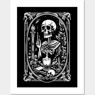 Skeleton Tarot Illustration Posters and Art